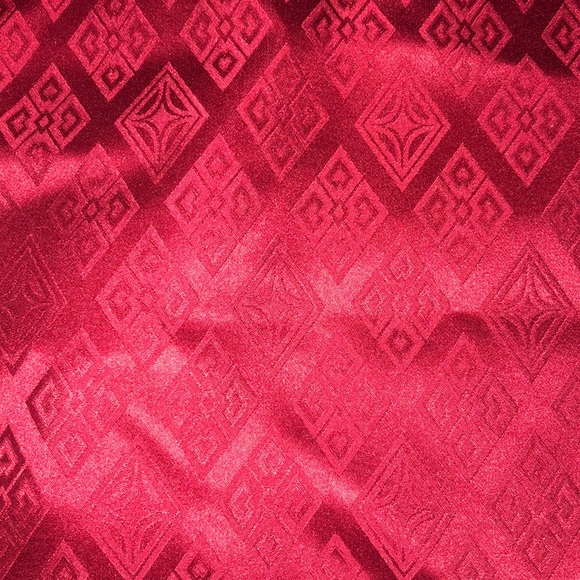 Red Silk Blouse button long sleeve - Picture 6 of 6